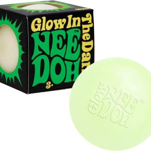 Schylling NeeDoh Glow in The Dark - Sensory Squeeze Toy - Gratifying Glowing Glob - 2.5 Wide - Glow in The Dark (Pack of 1)