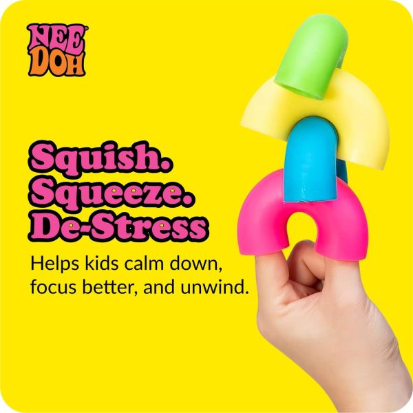NeeDoh Mac - Squeeze - 4 Squishy Noodles - Assorted